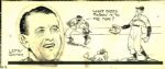 1930s circa Left Gomez New York Yankees TSN Original Illustration Artwork (Sporting News Collection Hologram/MEARS LOA) Unique, 1:1 - Lot of 2