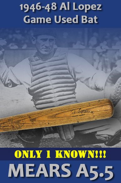 1946-48 Al Lopez H&B Louisville Slugger Professional Model Game Used Bat (1 of 1) Pittsburgh  Pirates - Cleveland Indians (MEARS A5.5) 
