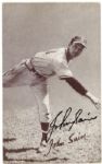 1940s Johnny Sain Boston Braves Signed Exhibit Card - JSA