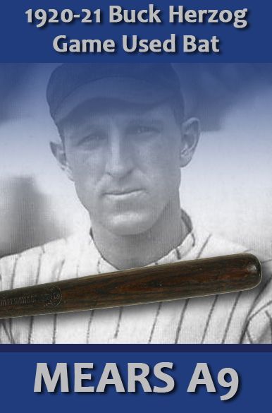 1920-21 Buck Herzog H&B Louisville Slugger Professional Model Game Used Side Written Bat - Chicago Cubs -  Giants - Reds -  Louisville -  Dead Ball Era  (MEARS A9) 