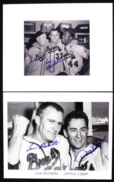 1950s Milwaukee Braves Signed Photo - Lot of 10 - JSA
