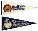 1970s NBA Pennant - Lot of 16 w/ Boston Braves Cincinnati Royals Baltimore Bullets 