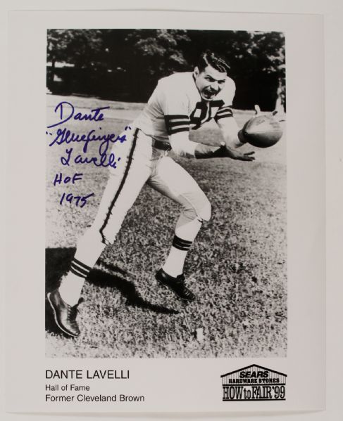 Dante Lavelli Cleveland Browns Signed 8x10 Photograph- JSA