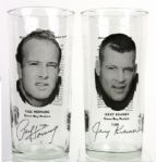 1970s Green Bay Packers Glasses - Set of 10 With Vince Lombardi & 2 Bart Starr