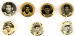 1940s - 50s PM10 NY / San Francisco Giants Lot of (7) Pinback Buttons