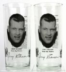 1970s Green Bay Packers Glasses - Set of 10 With Vince Lombardi & 2 Bart Starr