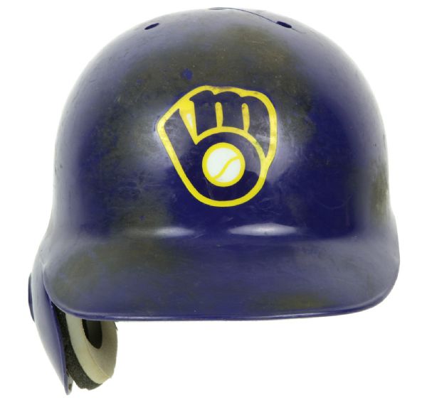 1993 Billy Spiers Milwaukee Brewers Game Worn Helmet - MEARS 