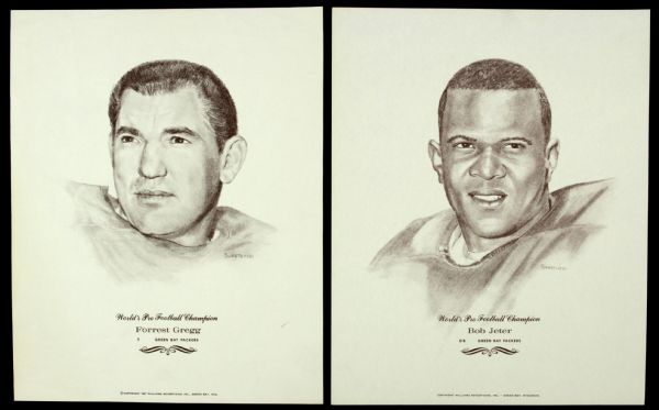 1967 Green Bay Packers Williams Print - Lot of 9 w/ Henry Jordan Forrest Gregg 