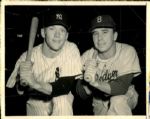 1952 Mickey Mantle New York Yankees & Pee Wee Reese Dodgers Original World Series 7" x 9" Photo - UPI Stamp 
