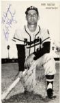 1957 Bob Hazle Milwaukee Braves Postcard vintage signed J.D. McCarthy Postcard (JSA)