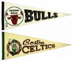 1970s NBA Pennant - Lot of 16 w/ Boston Braves Cincinnati Royals Baltimore Bullets 