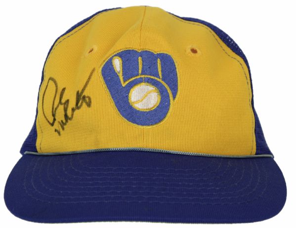 1980s Paul Molitor Milwaukee Brewers Signed Cap (MEARS Auction LOA)