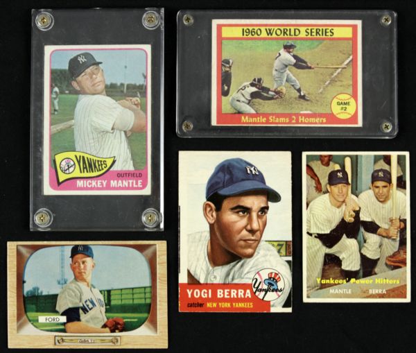 1951-63 Topps & Bowman Cards - Lot of 14 w/ (5) Mickey Mantle Ted Williams 1951 Bowman Nellie Fox RC 1953 Yogi Berra