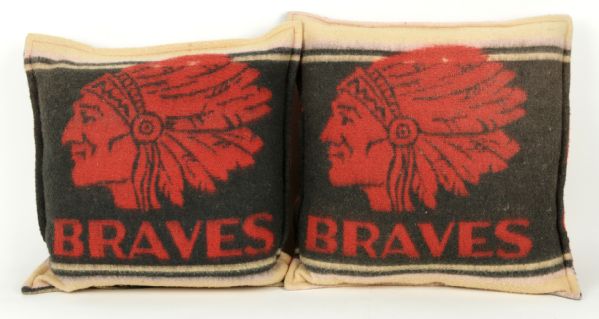 1953 Milwaukee Braves Inaugural Season Pillow - Lot of 2 