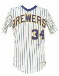 1981 Rollie Fingers Milwaukee Brewers Game Used Home Uniform - Jersey & Pants - From MVP & Cy Young Award Winning Season (MEARS A10)