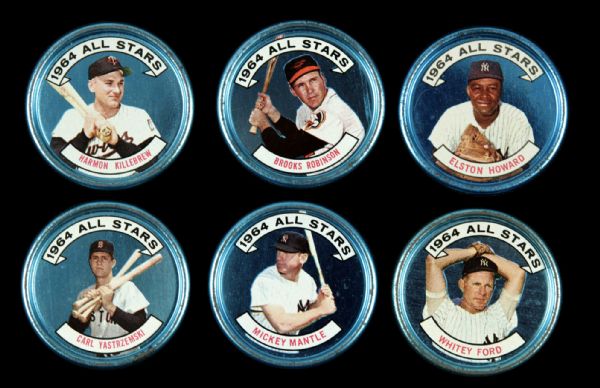 1964 Topps All Star Coins - Lot of 11 w/ Roberto Clemente Mickey Mantle Hank Aaron Willie Mays 