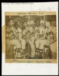 1957 Milwaukee Braves 7 1/2 x 10 Original Photo With Eddie Mathews Hank Aaron & Hazle