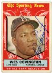 1959 Sporting News #565 Wes Covington Milwaukee Braves Signed Baseball Card - JSA