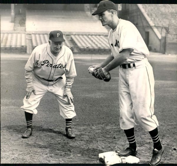 1948 Honus Wagner Danny Murtaugh Pittsburgh Pirates "The Sporting News Collection Archives" Original 7" x 8" Photo (Sporting News Collection Hologram/MEARS Photo LOA)