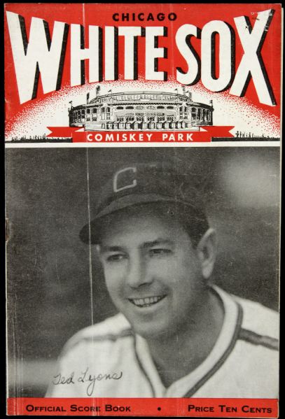 1947 Chicago White Sox vs. Cleveland Indians Official Scorecard