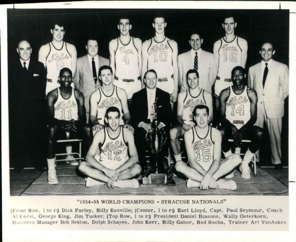 1954-55 Syracuse Nationals Team Photo "TSN Collection Archives" Original 8" x 10" Photo (Sporting News Collection Hologram/MEARS Photo LOA)