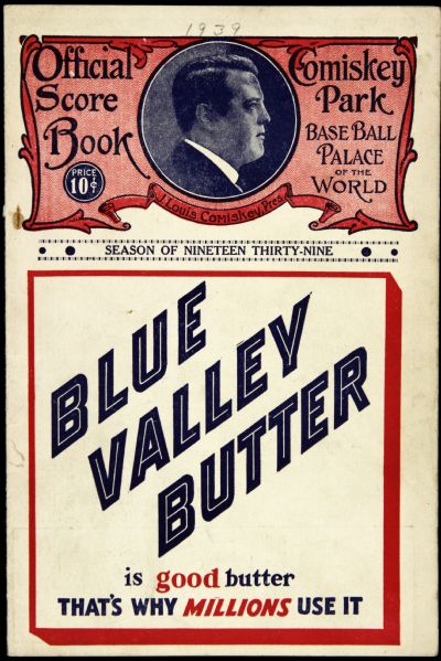 1939 Chicago White Sox vs. Detroit Tigers Official Scorecard