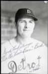 1944 Walter Boom Boom Beck Detroit Tigers Signed Postcard - JSA 