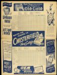 1944 New York Yankees vs. St. Louis Browns Official Scorecard