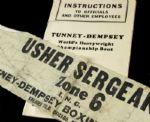 1927 Gene Tunney vs. Jack Dempsey II Officials Instructions & Usher Ribbon First Million Dollar Fight The Long Count