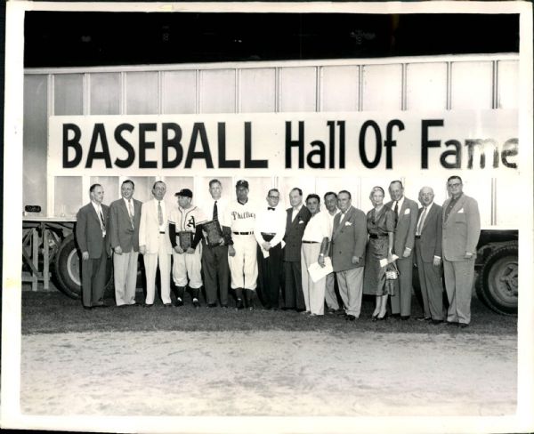 1952-55 Cy Young Tris Speaker Hall of Fame Induction Ceremony "The Sporting News Collection Archives" Original Photo (Sporting News Collection Hologram/MEARS Photo LOA) - Lot of 4