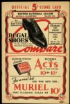 1936 Boston Braves vs. Chicago Cubs Official Scorecard