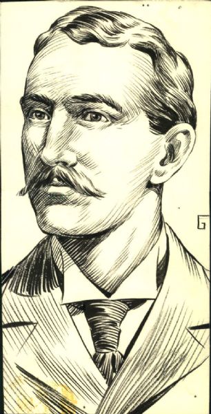 1905 Martin Stanley Robison St. Louis Cardinals "The Sporting News" Original Illustration Artwork (Sporting News Collection Hologram/MEARS LOA) Unique, 1:1