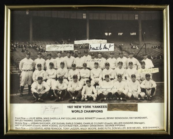 1927 New York Yankees Multi-Signed Photo With Signatures of Mark Koenig Joe Dugan Waite Hoyt - JSA 