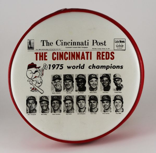 1975 Cincinnati Reds World Champions Stool With Cincinnati Post Cover