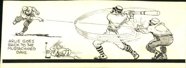 1890s Arlie Latham Cincinnati Reds "The Sporting News" Original Illustration Artwork (Sporting News Collection Hologram/MEARS LOA) Unique, 1:1