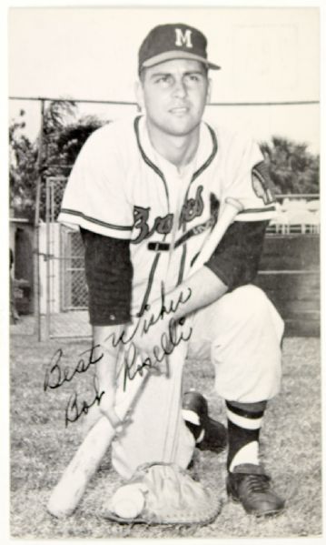 1955-58 Bob Roselli Milwaukee Braves Postcard 