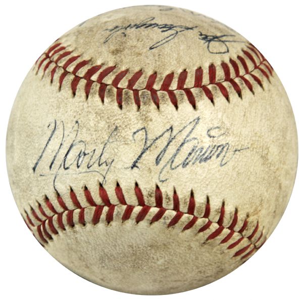 1946 St. Louis Cardinals Multi Signed ONL (Frick) Baseball w/ Del Rice Joe Garagiola - JSA