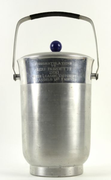 1966-67 Lew Burdette California Angels 200th Win Presentaton Ice Bucket
