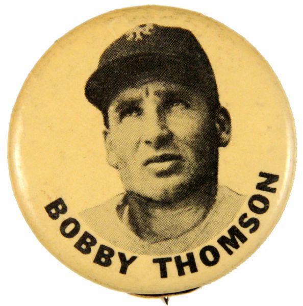 1940s Bobby Thomson PM10 Pinback Button - New York Giants