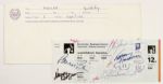 1994 Winter Olympics Ticket from Lillehammer signed by (5) Skaters (JSA) - Bonnie Blair, Nancy Kerrigan, Dan Janssen, Tanya Harding, & Eric Heiden
