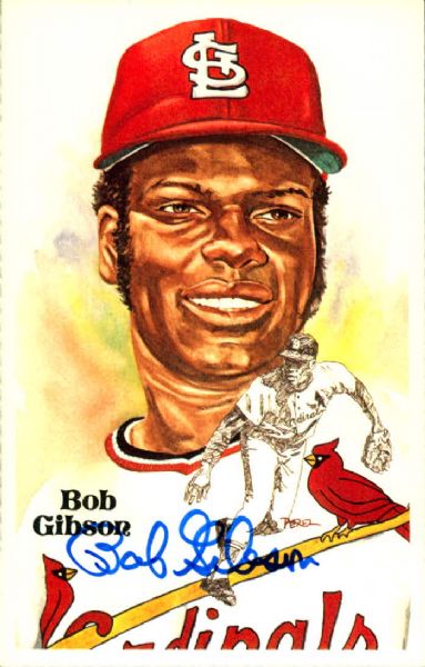1981 Bob Gibson St. Louis Cardinals Signed Perez Steele Postcard - JSA