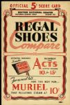1937 Boston Braves vs. St. Louis Cardinals Official Scorecard