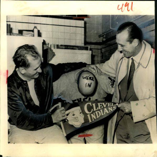 1954 Hank Greenberg Vic Wertz Al Lopez "The Sporting News Collection Archives" Original 8" x 8" Photo (Sporting News Collection Hologram/MEARS Photo LOA)