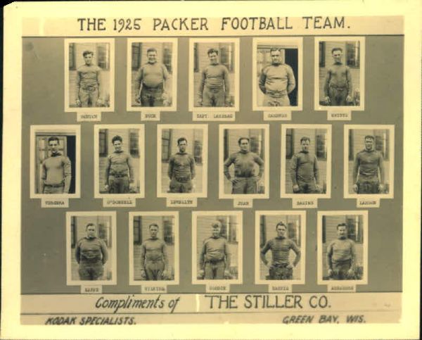 1925 Exceptionally High Grade Green Bay Packers Salesmans Sample Stiller Photo With Curly Lambeau w/ Stiller Stamp Rare Vintage Photograph