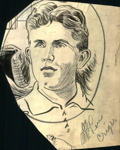 1930s Lou Criger Boston Americans "The Sporting News" Original Illustration Artwork (Sporting News Collection Hologram/MEARS LOA) Unique, 1:1