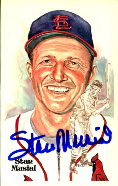 1981 Stan Musial St. Louis Cardinals Signed Perez Steele Card - JSA 