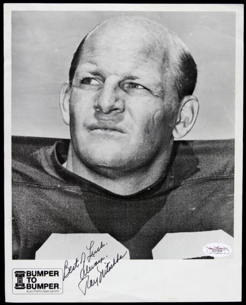 1970s Ray Nitschke Green Bay Packers Signed 8" x 10" Photo - JSA Sticker & Card
