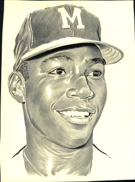 1958 Juan Pizarro Milwaukee Braves "The Sporting News" Original Illustration Artwork (Sporting News Collection Hologram/MEARS LOA) Unique, 1:1