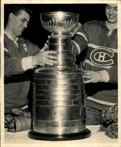 1960 Maurice Richard Jean Beliveau Montreal Canadiens "The Sporting News Collection Archives" Original 8" x 10" Photo (Sporting News Collection Hologram/MEARS Photo LOA)