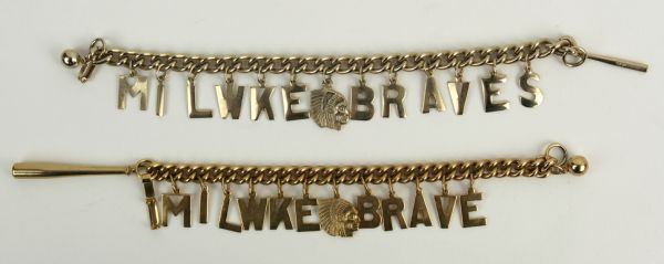 1953-65 Milwaukee Braves Charm - Lot of 2 